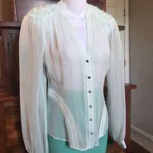 Light Mint Green Aqua Blouse
